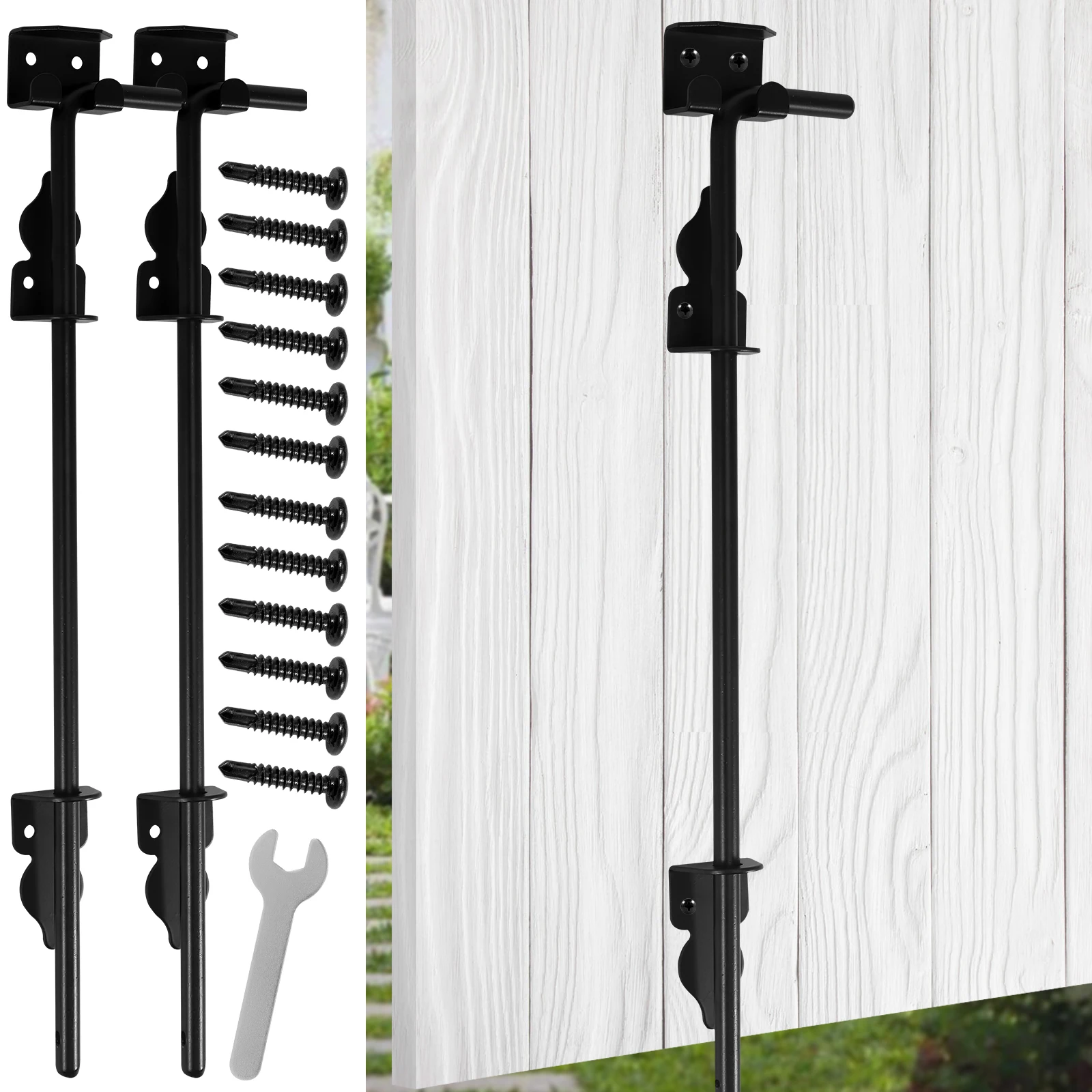 Slide Bolt Latch Gate Drop Rod Kit 12 inch/18 inch French Door Lock Door Bolt Lock Slide Gate Cane Bolt Stainless Steel Door Lat