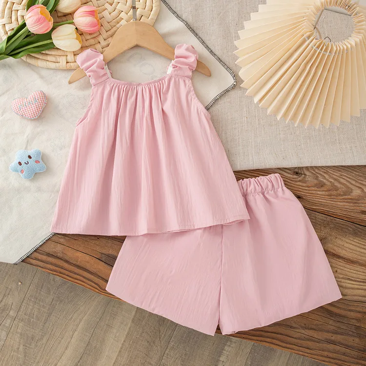 2026 Summer New Korean Version of Girls Suspender Shorts Two-piece Set Cute Sweet Star Set