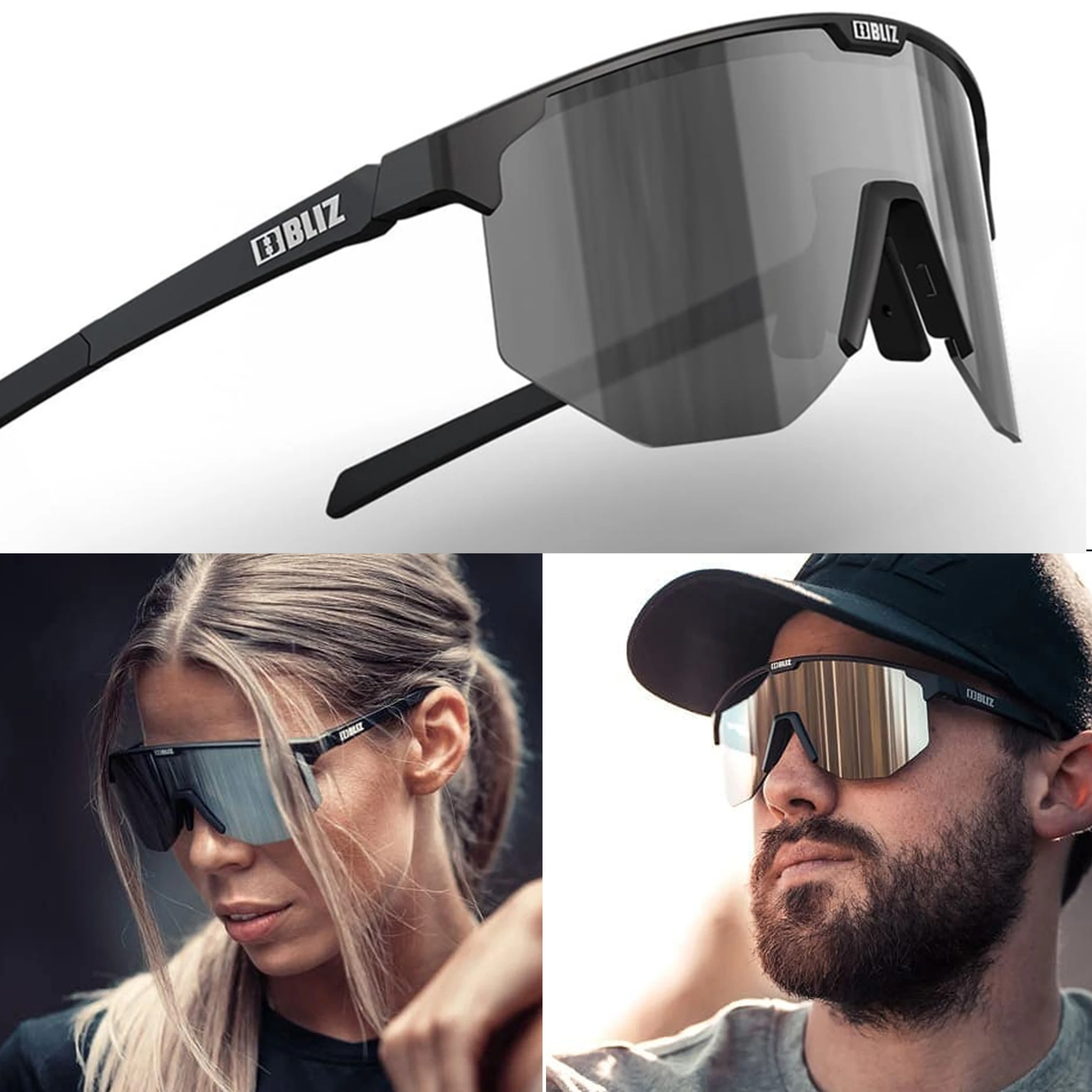B BLIZ Hero Cycling Sunglasses Windproof Mountain Bike Polarized Goggles For Men Women Cycling Hiking Running Glasses 3 Lens Set