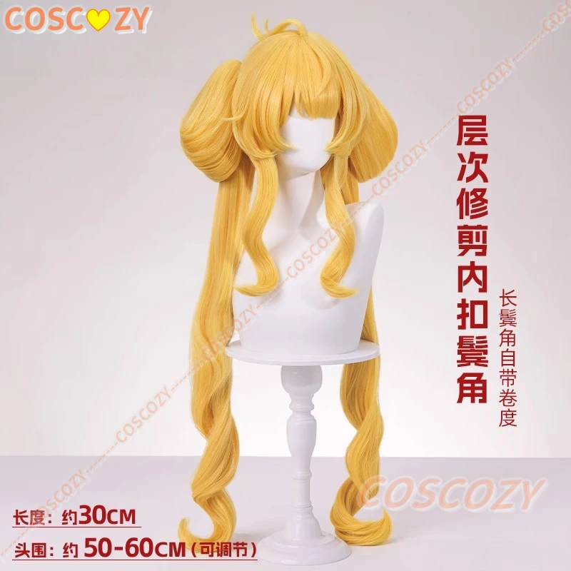 Arknights Leizi der Thunderbringer Cosplay Perücke Lange Gelbe Zöpfe Hitzebeständige Synthetische Perücken Für Frauen Mädchen Party Con