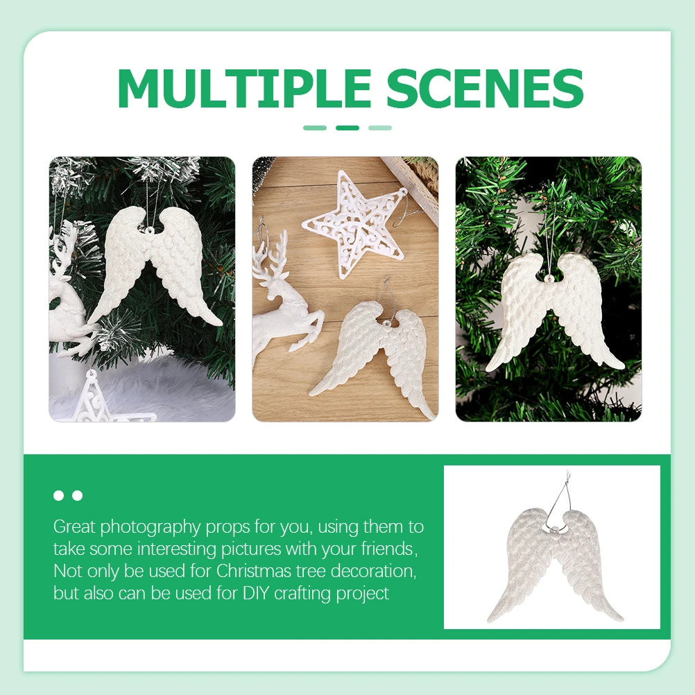

6Pcs White Foam Christmas Tree Ornaments Craft Project Decorations Clearance Gifts for Friends Families