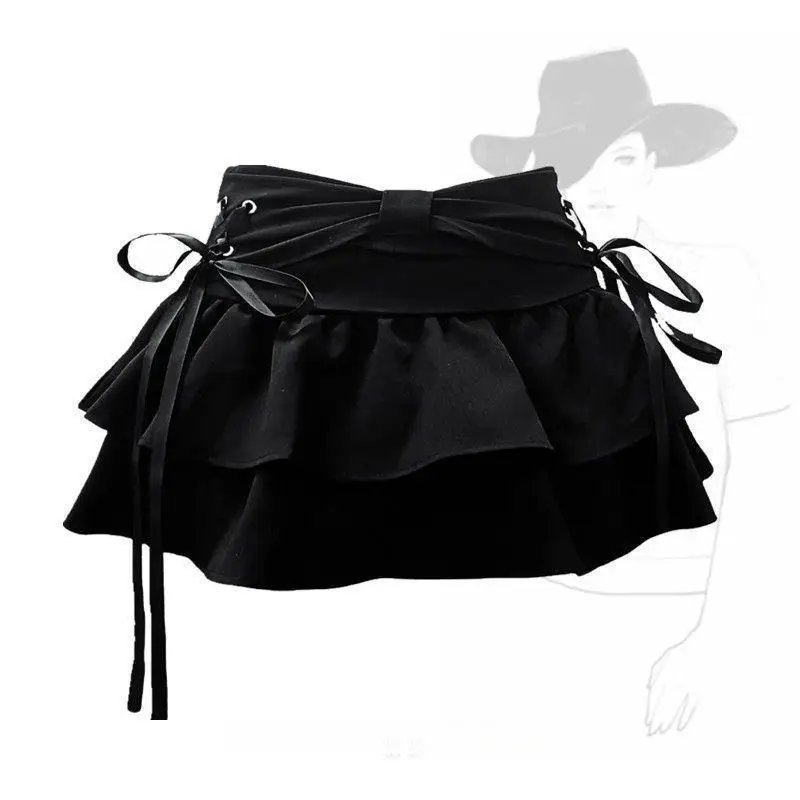 

S 81839 Bow Pleated Skirt Knot Half-length Skirts for Women Spring 2026 Neutral Other Material Other Process