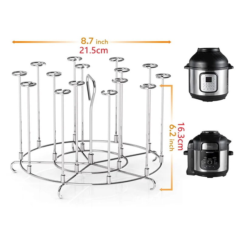 B43C حامل سيخ لملحقات مقلاة الهواء وعاء أسياخ من الفولاذ المقاوم للصدأ حامل أرفف للنينجا فودي