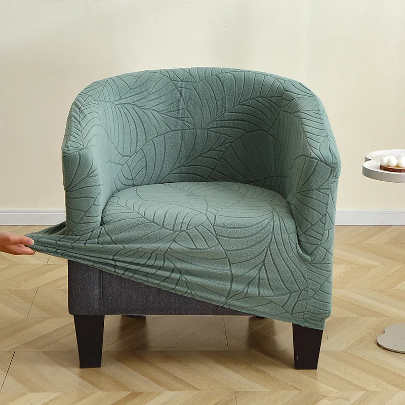Elastic Jacquard Chair Cover Single Armchair Sofa Covers Home Club Chair Slipcovers Solid Color for Hotel Bar Counter
