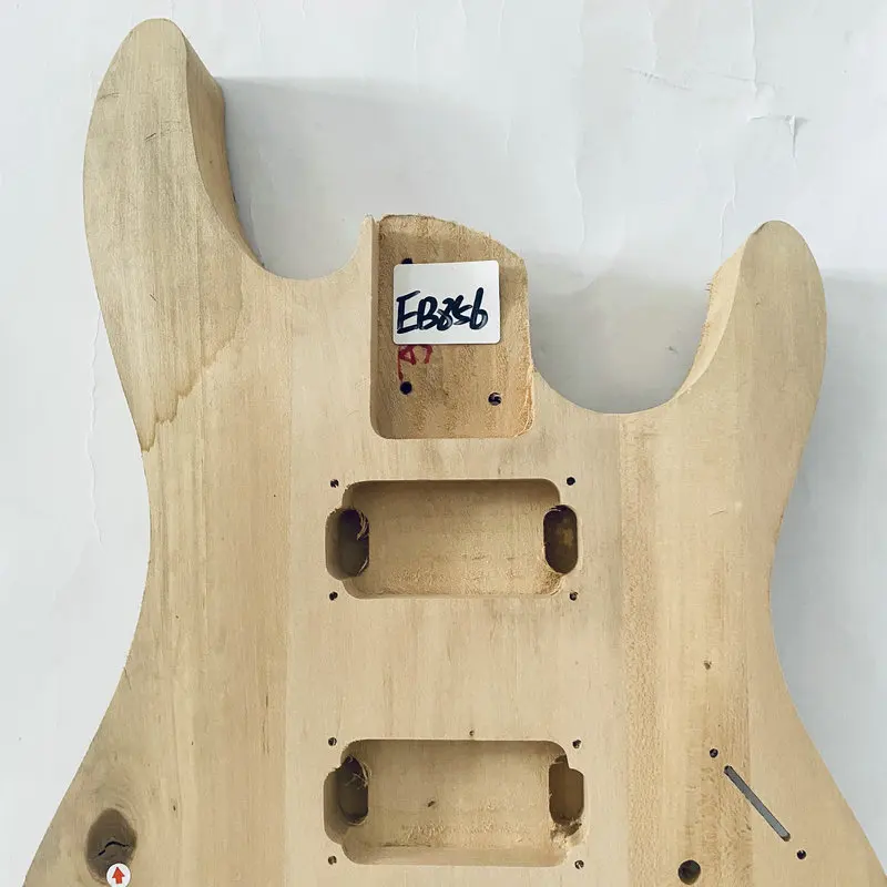 EB856 Custom Order Unfinished Electric Body 2 Pivots Bridges HH Pickups in Solid Basswood NO Paints DIY Replace ST Guitar Parts