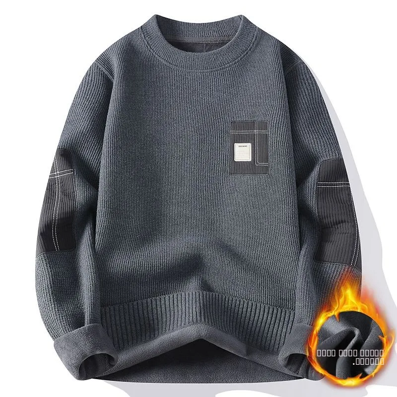 

Men's Fce Lined Thiened f High Collar Knitted Sweater Trendy Korean Sle Warm Base Layer irt Autumn Winter ential