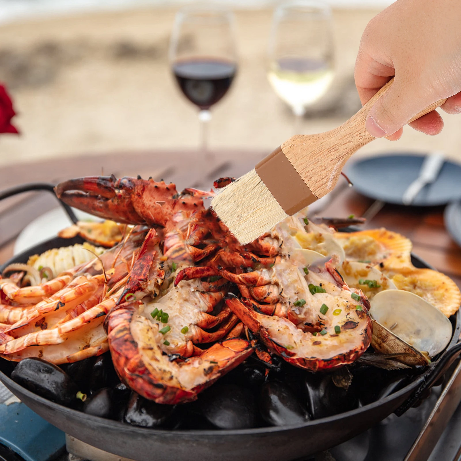 

2Pcs Kitchen Brush Basting Pastry Bbq Sauce Grill Oil Brush Cooking Baking Outdoor Tool for Baking Cooking Kitchen Utensil