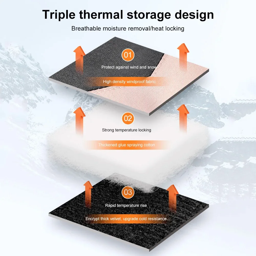 الشتاء على الجليد قفازات التزلج بولي Leather الجلود عدم الانزلاق شاشة تعمل باللمس مقاوم للماء دراجة نارية الدراجات الصوف قفازات ركوب الخيل الدافئة #3