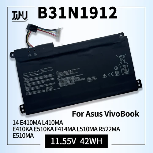 Imagen 1 del producto Repuesto de batería para portátil ASUS VivoBook 14 E410MA L410MA F414MA E510MA E510KA L510MA 0B200-03680200, 42WH, B31N1912, C31N1912