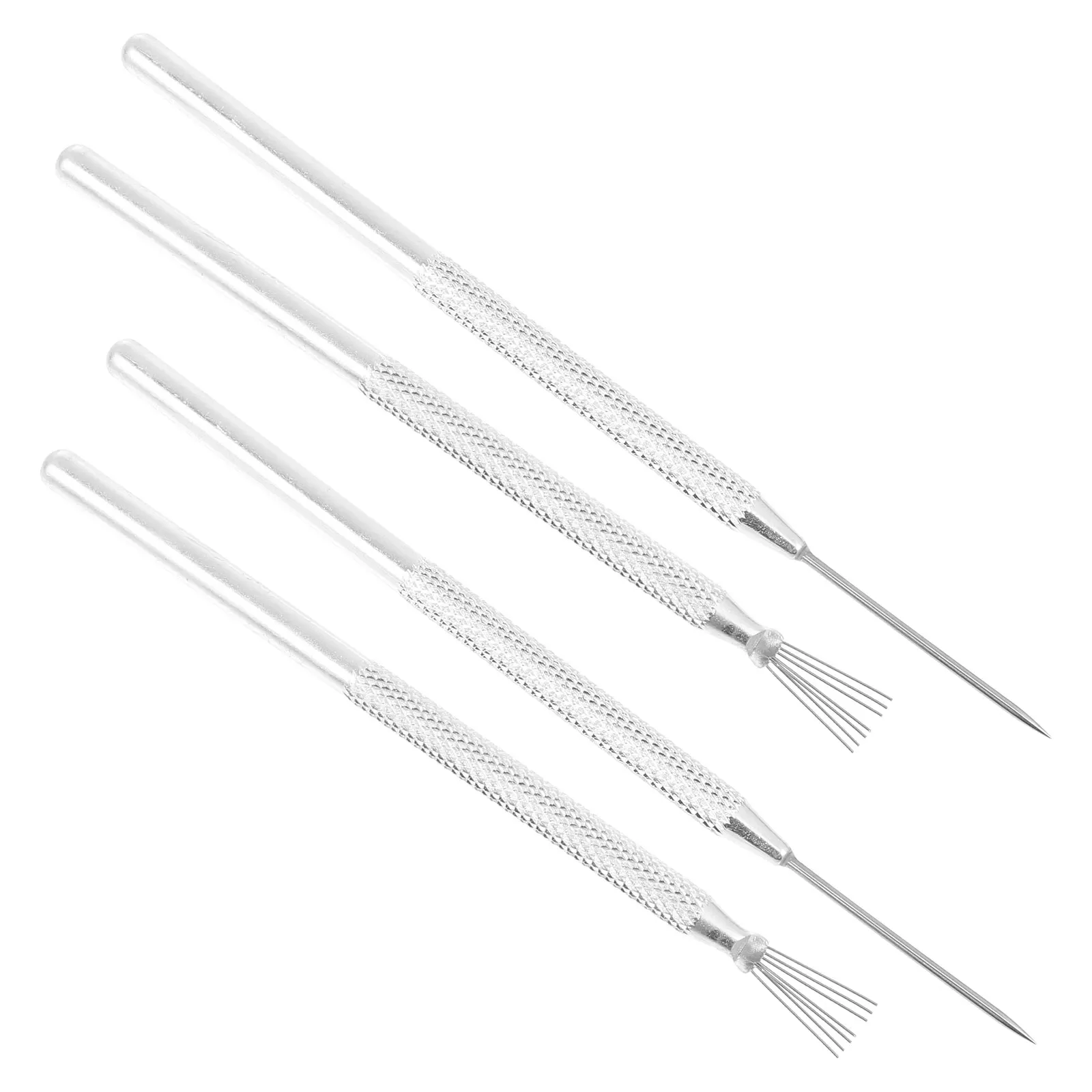 4 قطعة فرشاة الألومنيوم أدوات الطين الفخار نحت الإبر الفولاذ المقاوم للصدأ بالتفصيل الفني البسكويت تزيين لكمة ثقوب #5