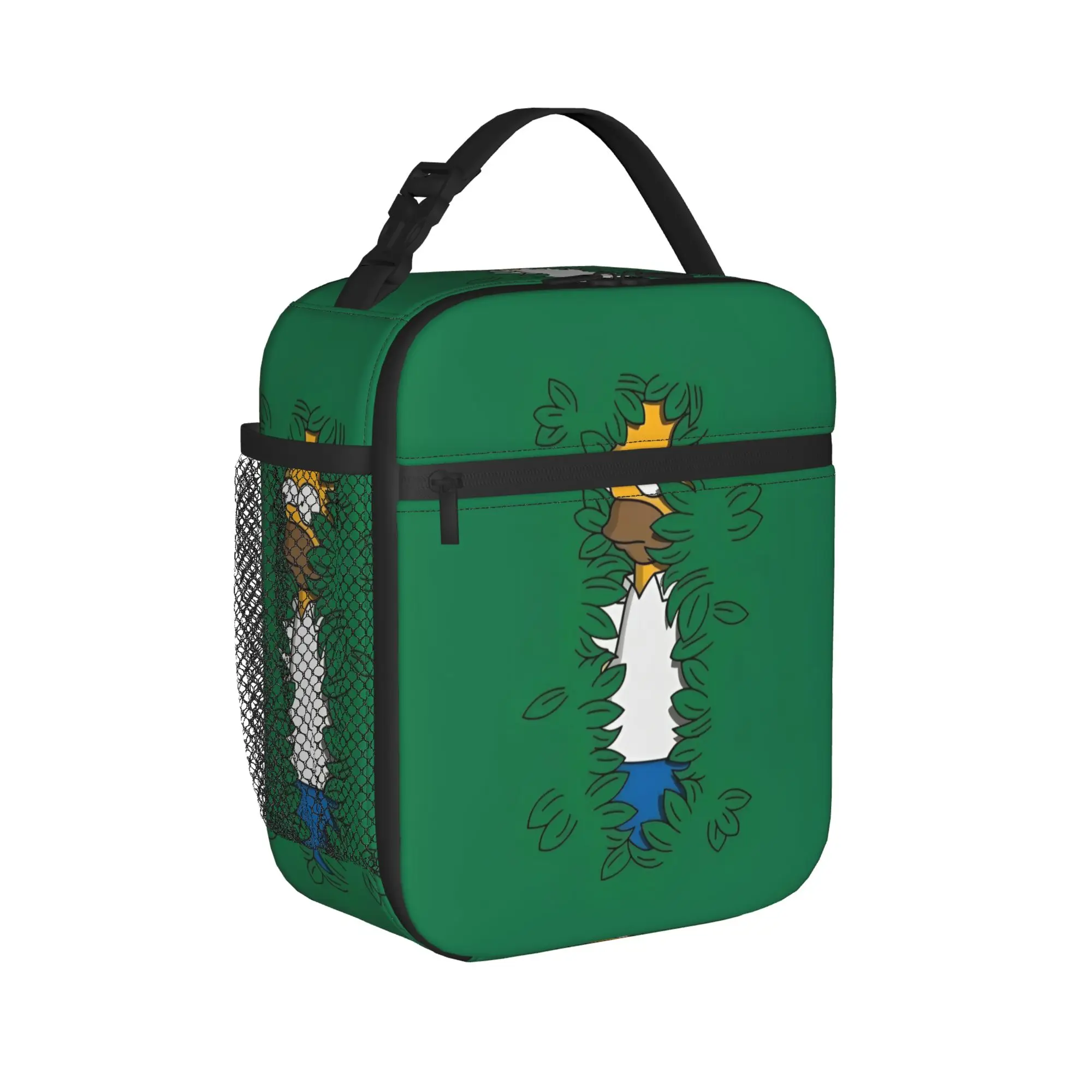 Homer In The Bushes S-Simpsons Lunch Bag  Portable Lunch Box Unisex School Designer Cooler Bag Leisure Waterproof Tote Food Bags