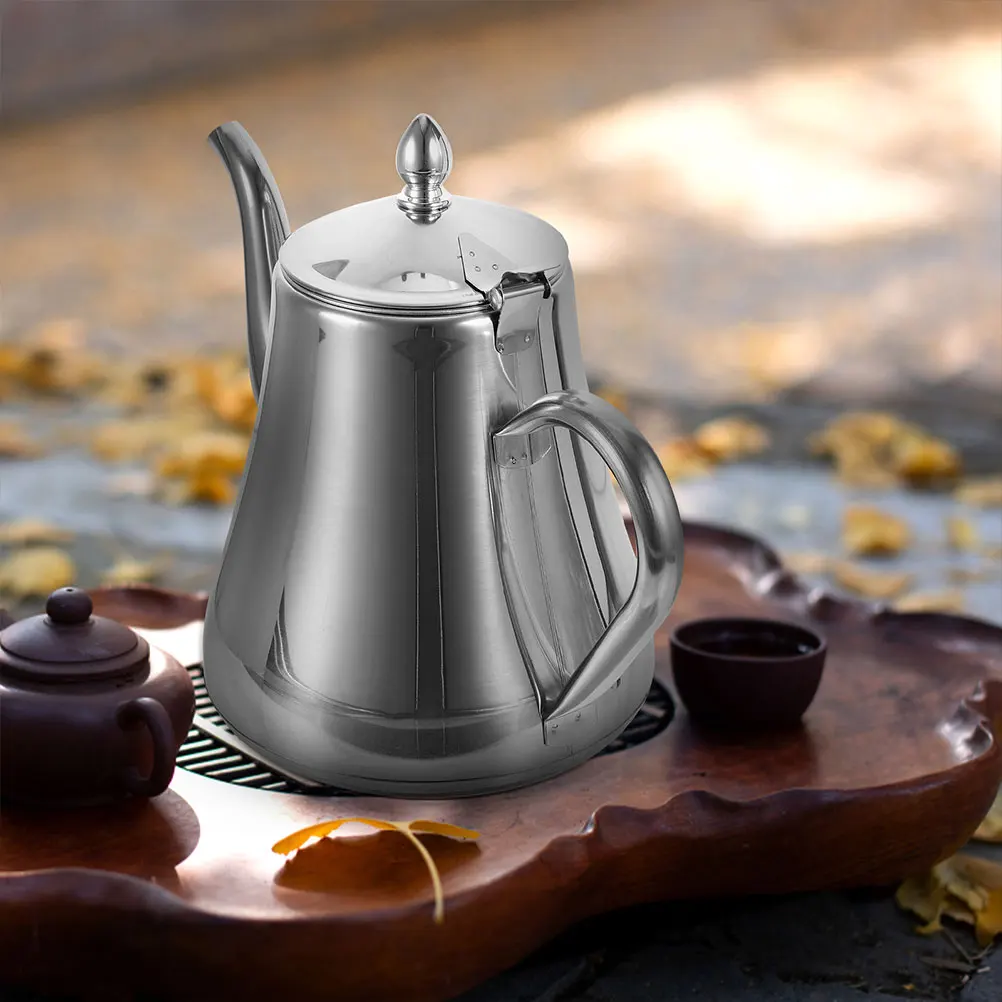 

1pc Stainless Steel Tea Pot Small Capacity Heat Resistant With Handle For Loose Leaf Tea Infuser Home Office Kitchen Use