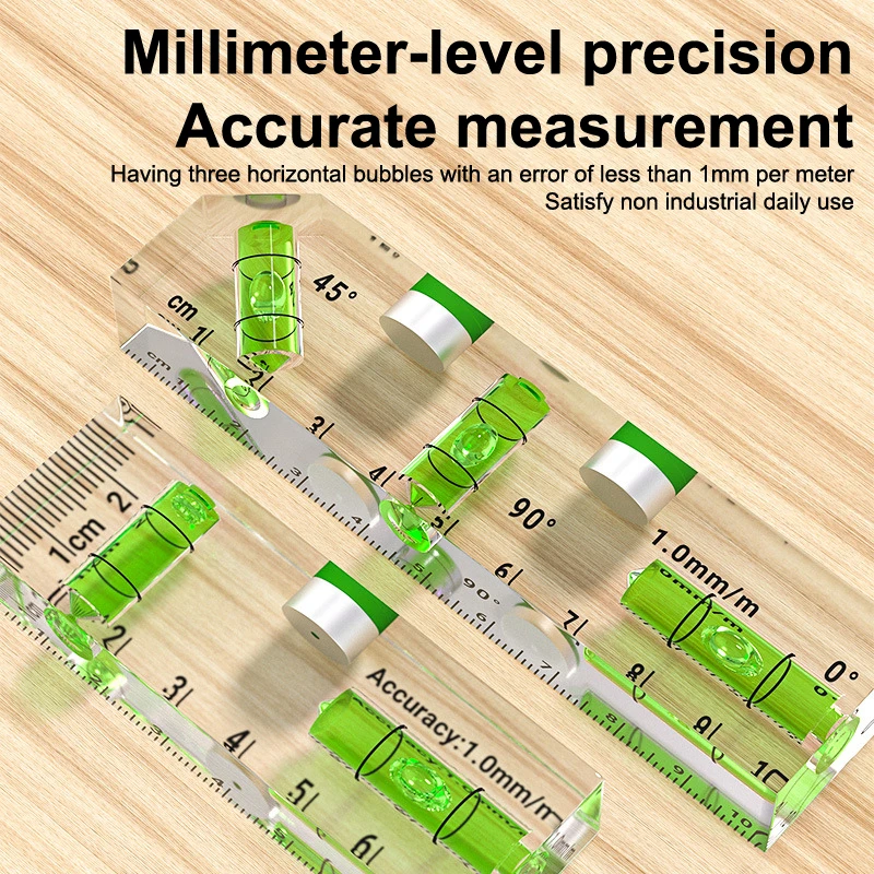High-precision Mini Acrylic Strong Magnetic Level Protractor Bubble Level Small Leveling Tool Level Measuring Tools #4