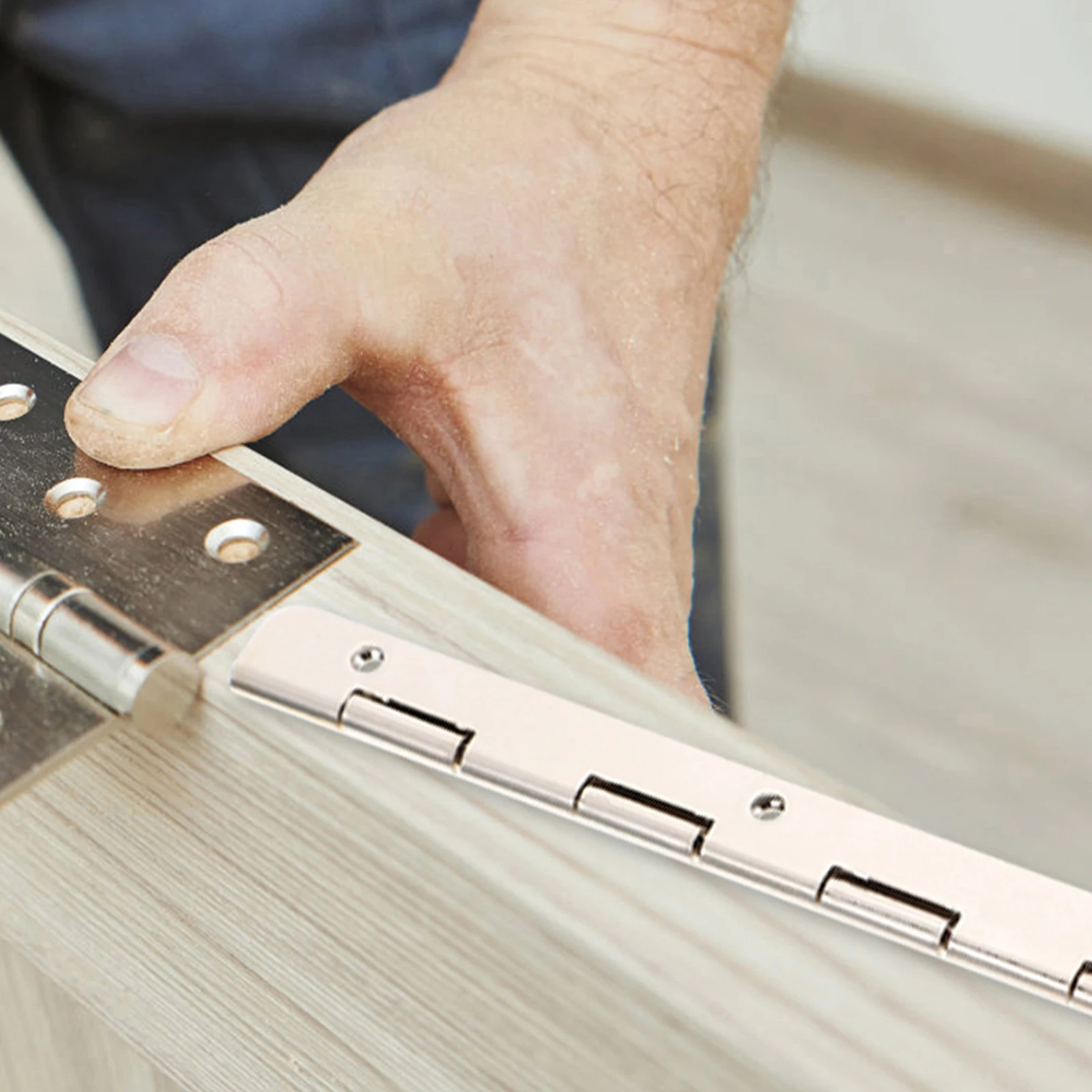 

2pcs Wooden Box Hinges 200x17mm Nickel 180 Degree Fold Piano Hinge for Furniture Bags Cabinets Craft Projects Smooth Durability