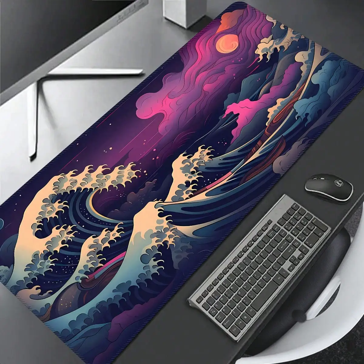 

Wave Design Large Gaming Mouse Pads,anti-slip Rubber Base,gaming Accessories,suitable for Computer and E-sports Gaming Mouse Pad