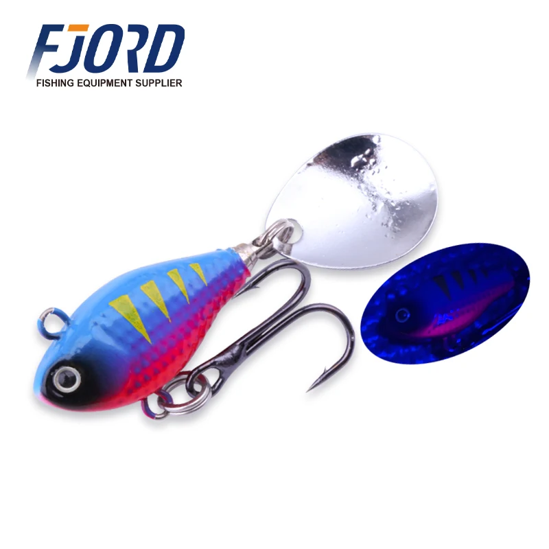 FJORD Spinner 10,5 g 14 g 21 g Angelköder, rotierender Paillettenschwanz, UV-Effekt, Oberfläche, Vib, Jig-Köder, Süßwasser-Salzwasser-Angelartikel