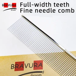 BAVURA Stainless Steel Pet Dematting Comb Grooming Tool for Dogs And Cats Removes Loose Undercoat Mats And Tangles