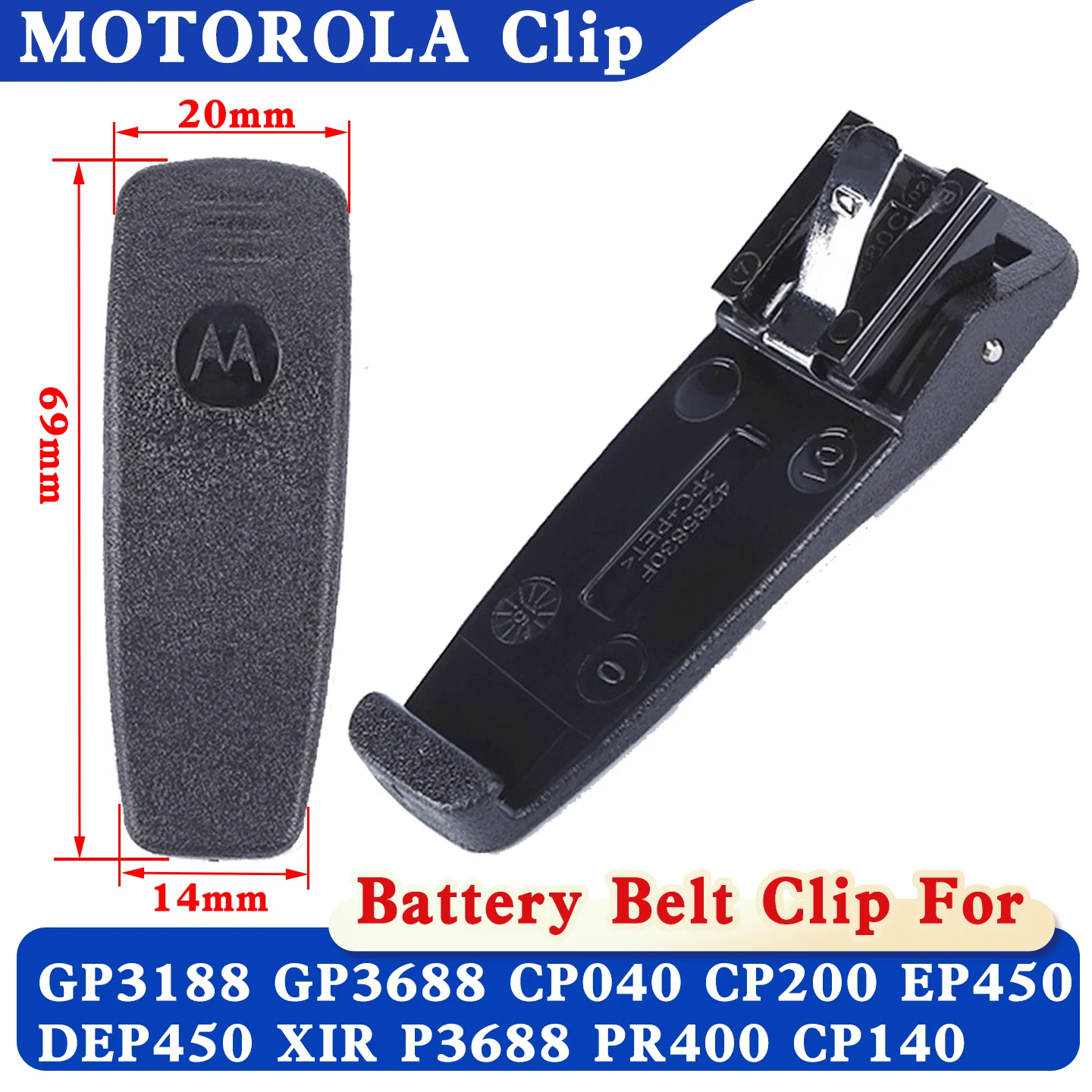 1/3/5Pcs Battery Belt Clip For Motorola GP3188 GP3688 DEP450 XIR P3688 PR400 CP140 CP040 CP200 EP450 Two Way Radio Accessories
