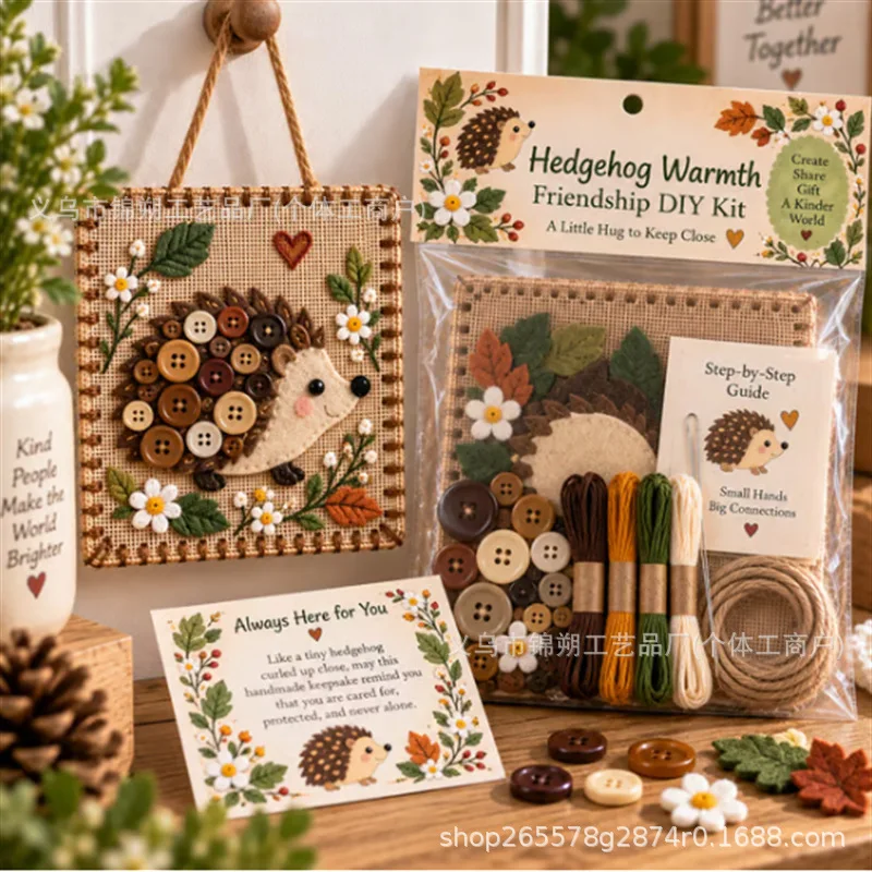 Cute Portable DIY Button Friendship Kit Trendy Handmade Craft Set Party Art  Friendship Gift for DIY Craft Lovers Handcraft Set