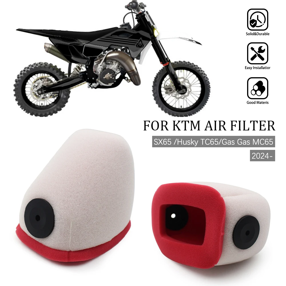 

Motorcycle Air Filter Cleaner Intake Sponge FOR KTM HUSQVARAN GASGAS SX65 TC65 2024 MC65 SX60