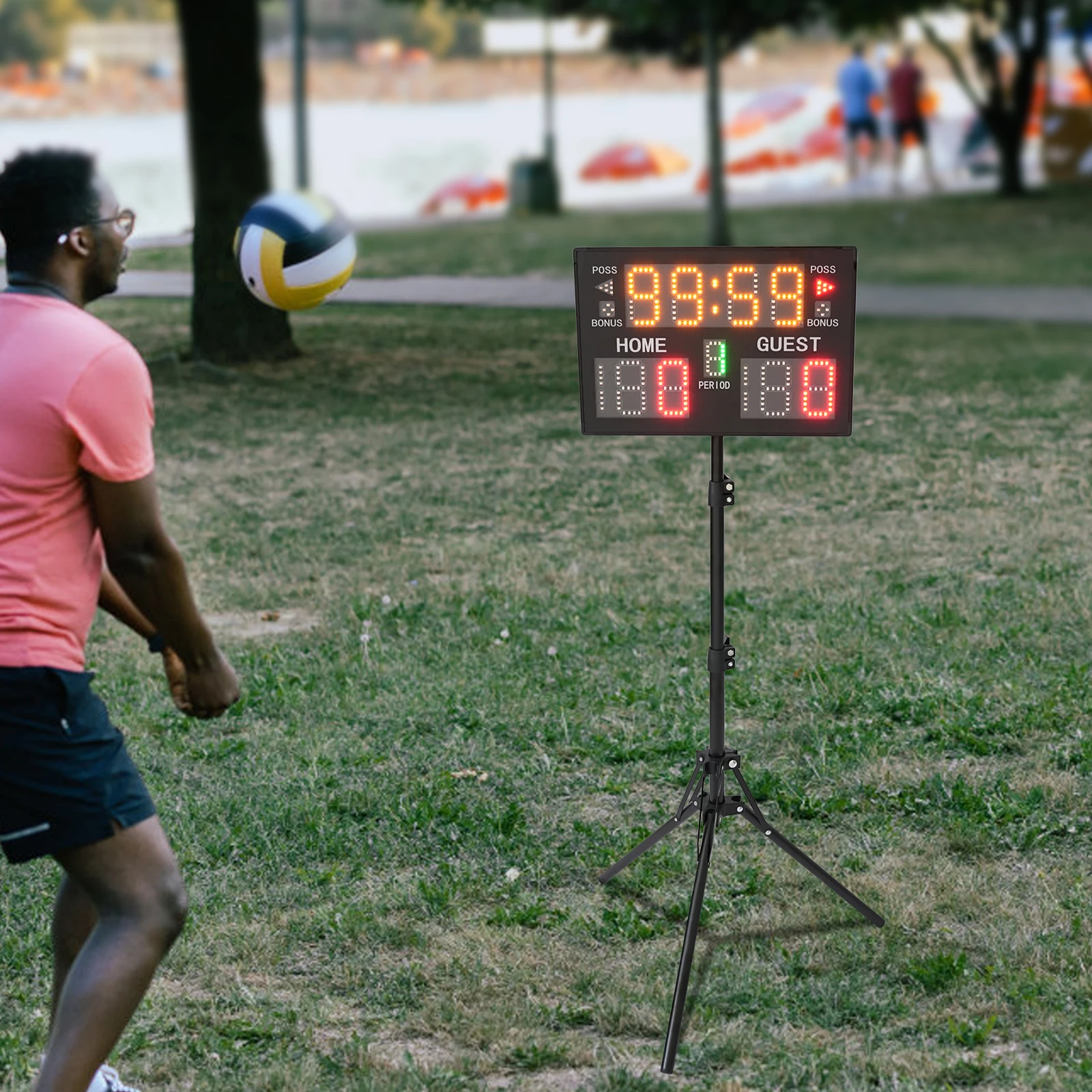 Scoreboard for Indoor & Outdoor Games Portable Tabletop Electronic Digital Scoreboards with Timer Clock Led Scoreboard