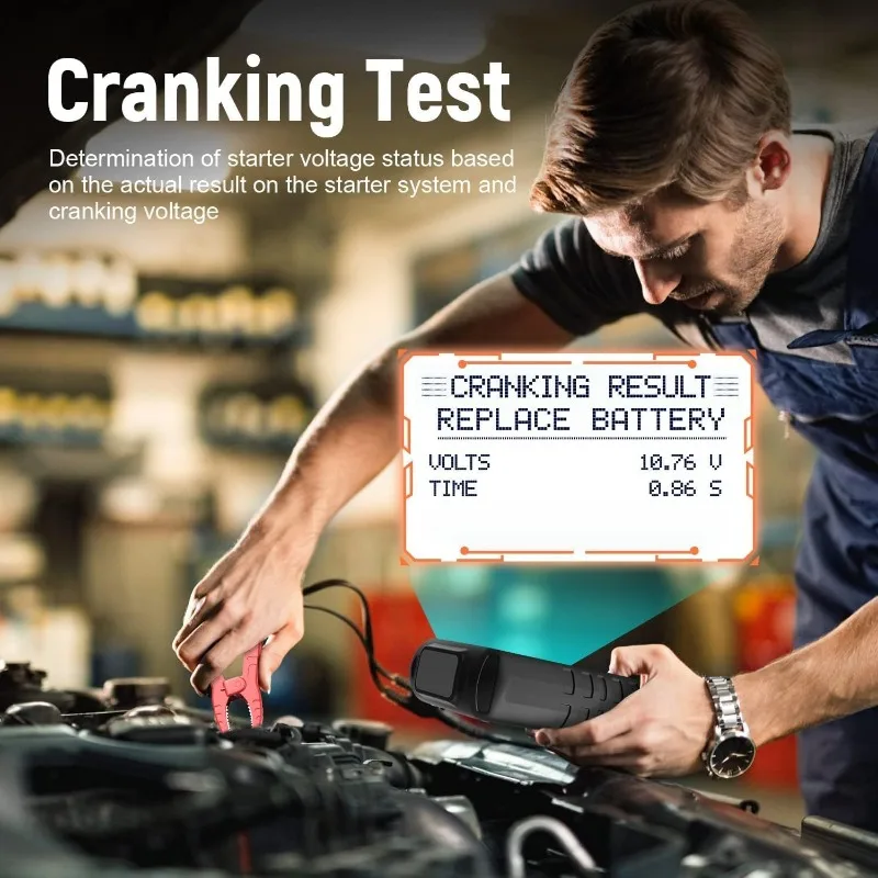 BT705 Car Battery Tester 12V 24V, Automotive 100-2000CCA Battery Load Tester Battery Analyzer Digital Charging System Al