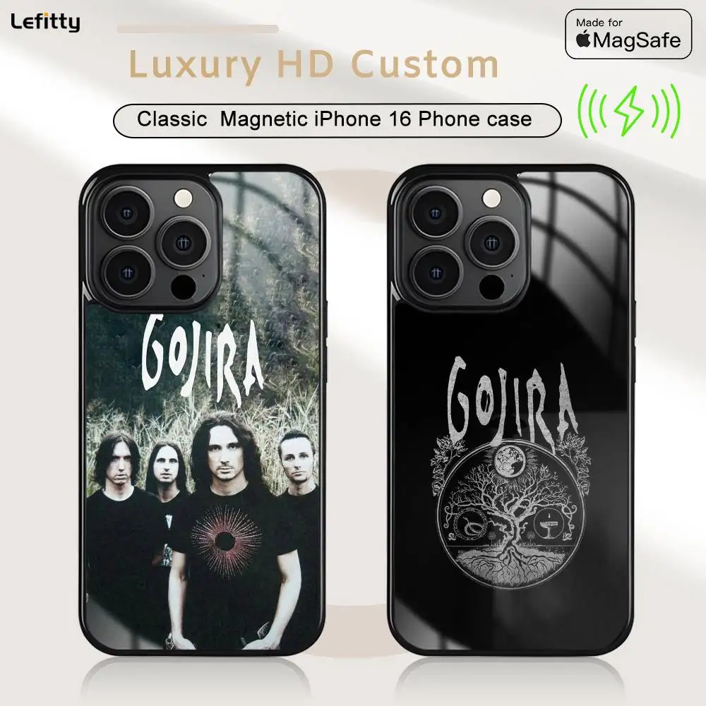 

Heavy Metal Band G-Gojira Phone Case For iPhone 16 15 14 13 12 11 Pro Max Plus Mini Magsafe Charging Cover Magnetic Hard Shell
