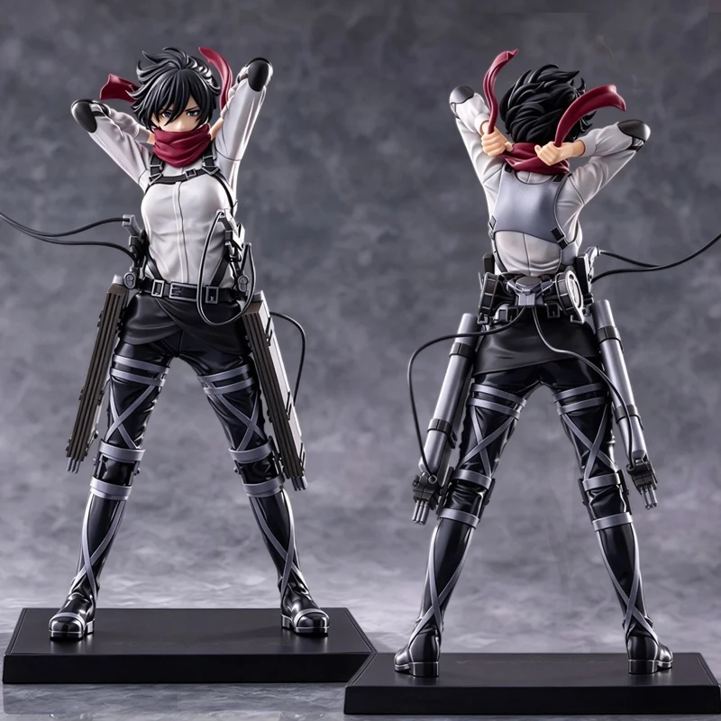 Figura de ação de anime de 24 cm, Attack On Titan, Mikasa Ackerman, Shingeki no Kyojin, Eren Yeager/Levi Ackerman, modelo de boneca, brinquedo, presente.
