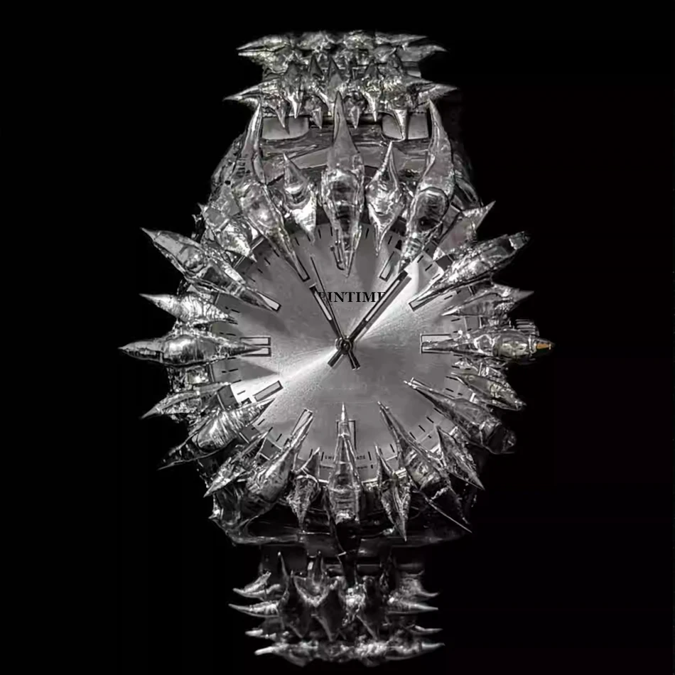 

Y2K Watch Special-shaped Lightning Dragon Scale Spike Soldering Watch Design Heavy Industry Trend Unisex Dial Men's Quartz Watch