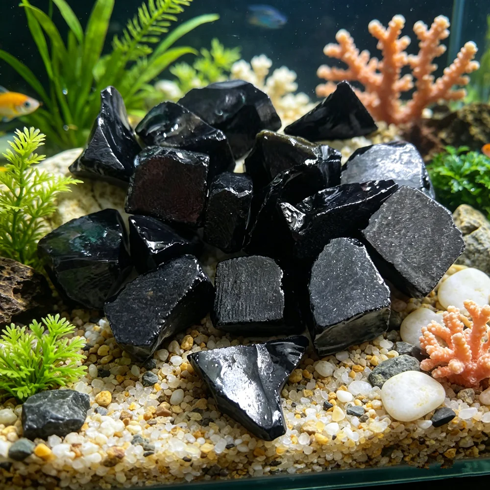 Natural Black Obsidian Irregular Healing Black Crystals Stones Mineral Rock Specimen Decoration Energy Healing Stone view 2