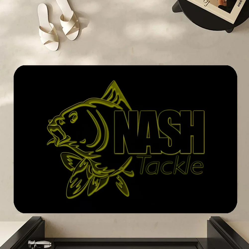 Nash Fishing Logo  Floor Mat Bathroom Mat Kids Room Bedroom Decoration Balcony Anti-Slip Doormat Living Room Bedside Area Rugs