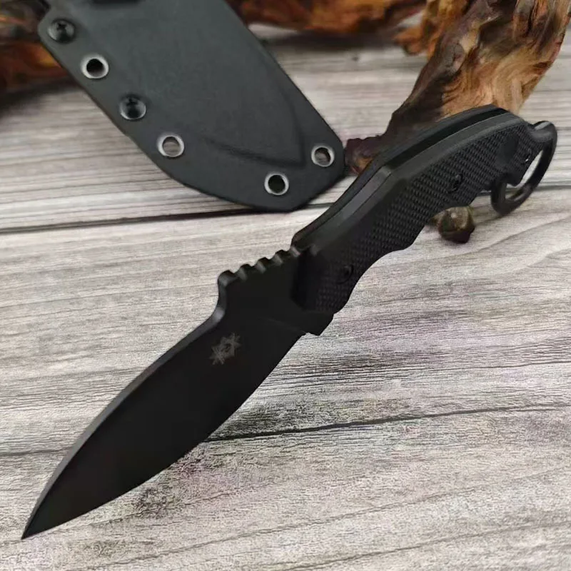 Outdoor straight knife portable high hardness tactical fishing knife integrated camping Sharp