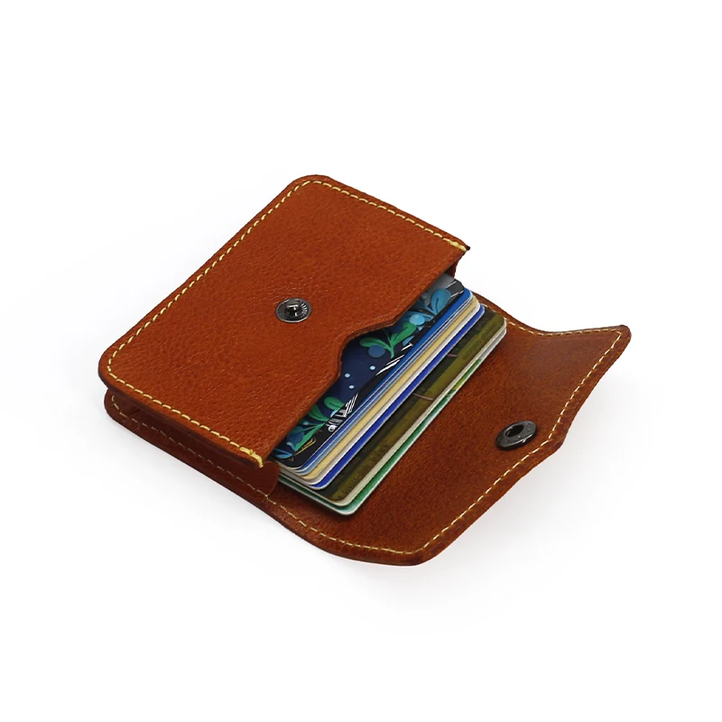 Etui na dokumenty ręcznie robione torebki na karty kredytowe ze skóry bydlęcej Organizer w stylu Vintage portmonetka Mini portfele — zdjęcie 3