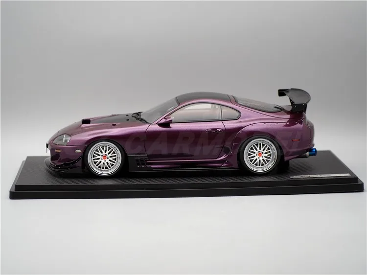 IG 1:18 A80 Supra JZA80 RZ Purple Out of Print Limited Edition Resin Metal Static Car Model Toy Gift