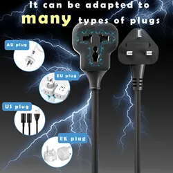 1pc UK Single Extension Lead 39/71/118/197/276/394/591/787 inch Cord Travel Power Cable 13 Amp Outdoor Plug Socket Black