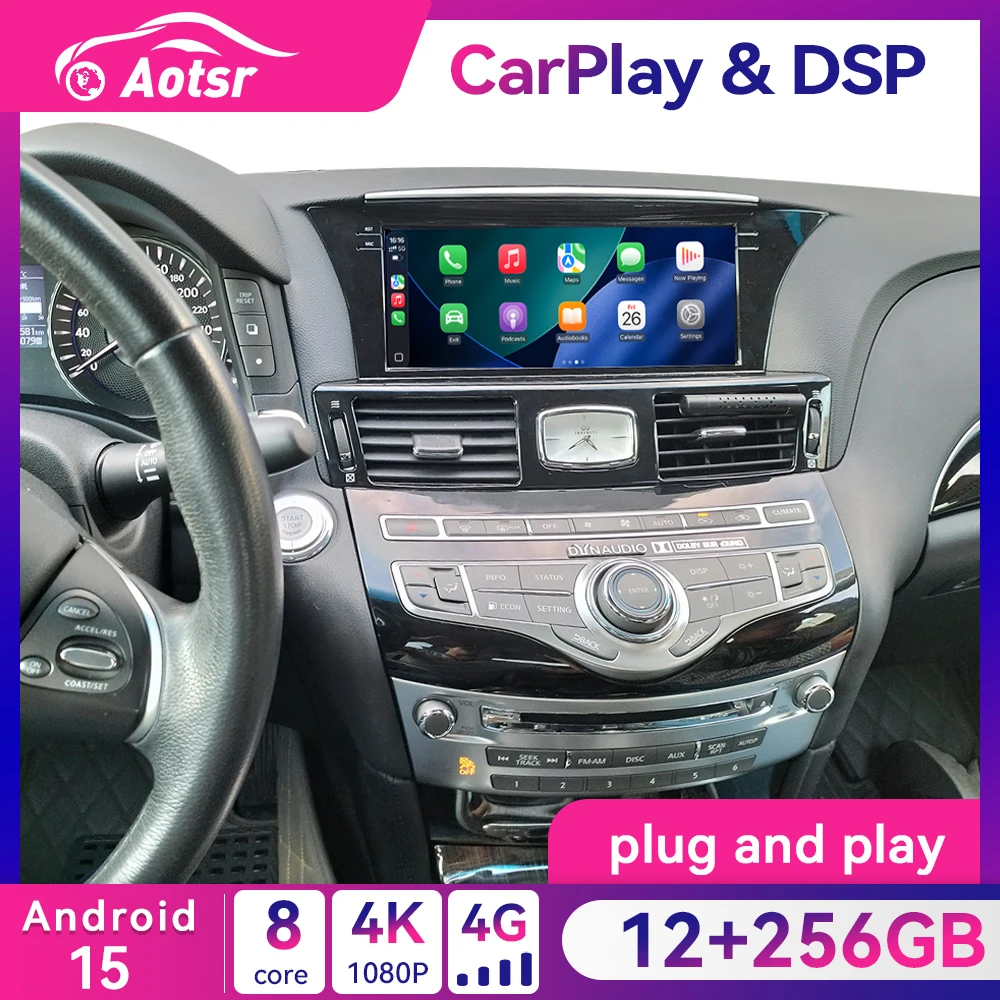 12 + 256G Auto Radio Head Unit Für Infiniti Q70 Q70L M25 M35 M37 M56 2013-2018 Android 14 auto Stereo Carplay GPS Navigation Player