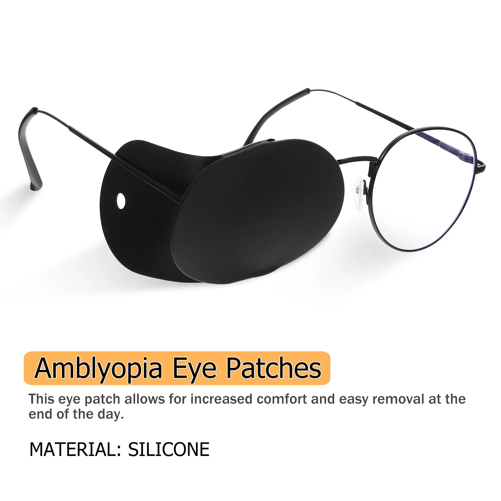 

2Pcs Silicone Eye Patch for Glasses Cover Light Protection Eye Training Supplies Amblyopia Strabismus Correction