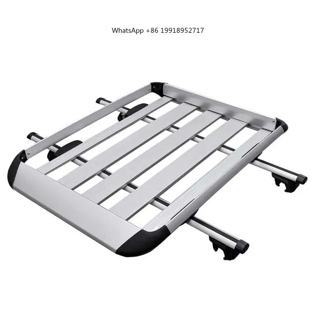 Aluminum & Iron Steel Luggage Basket Pickup Car Roof Top Rack Cargo Box with Car Mounting Cross Bar