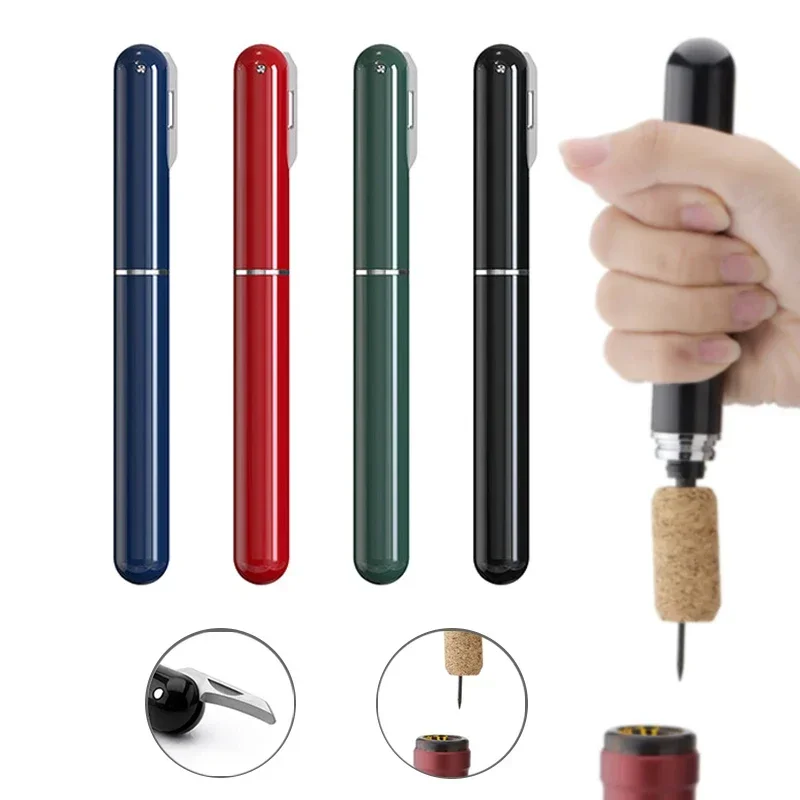 

Air Pump Wine Opener Pen Shape Portable Can Bottle Openers Kitchen Tools Bar Accessories Gadget Safe Foil Cutter Bottle Stopper