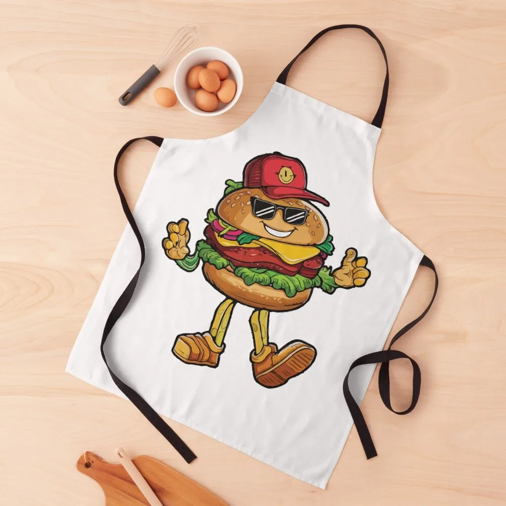 

Funny Hamburger Cheeseburger Funny Fast Food French Fries Apron Kitchen Front cookings for women kitchen item New year's Apron