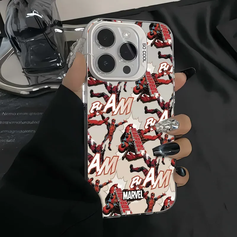 Marvel Spider Man Dead Pool Full Screen Phone Case For iPhone 16 15 14 13 12 11 Pro Max XR XS 7 8 Plus Y2K Soft Cute Cool Cover