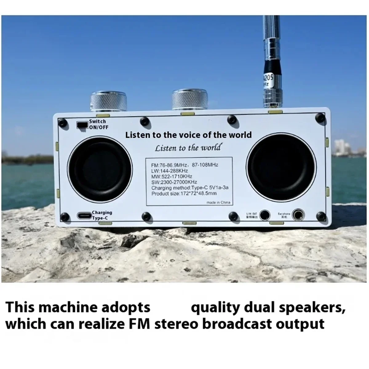 M86K MX712 Stereo Radio Dual Speakers 6686 Chip LW/MW/SW/FM Radio High Performance Wireless Full Band Radios B