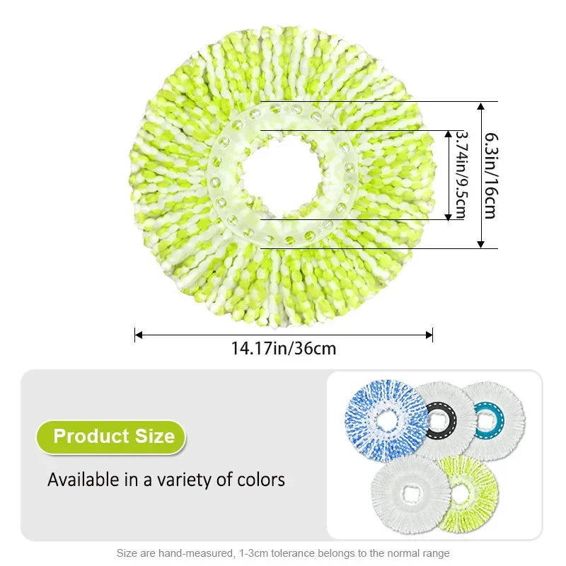 Mop Head Refill Rotating Spin Mops, Microfibers Round Mopping Head, Microfiber Rag, Cloth Replacement, Clean Tool