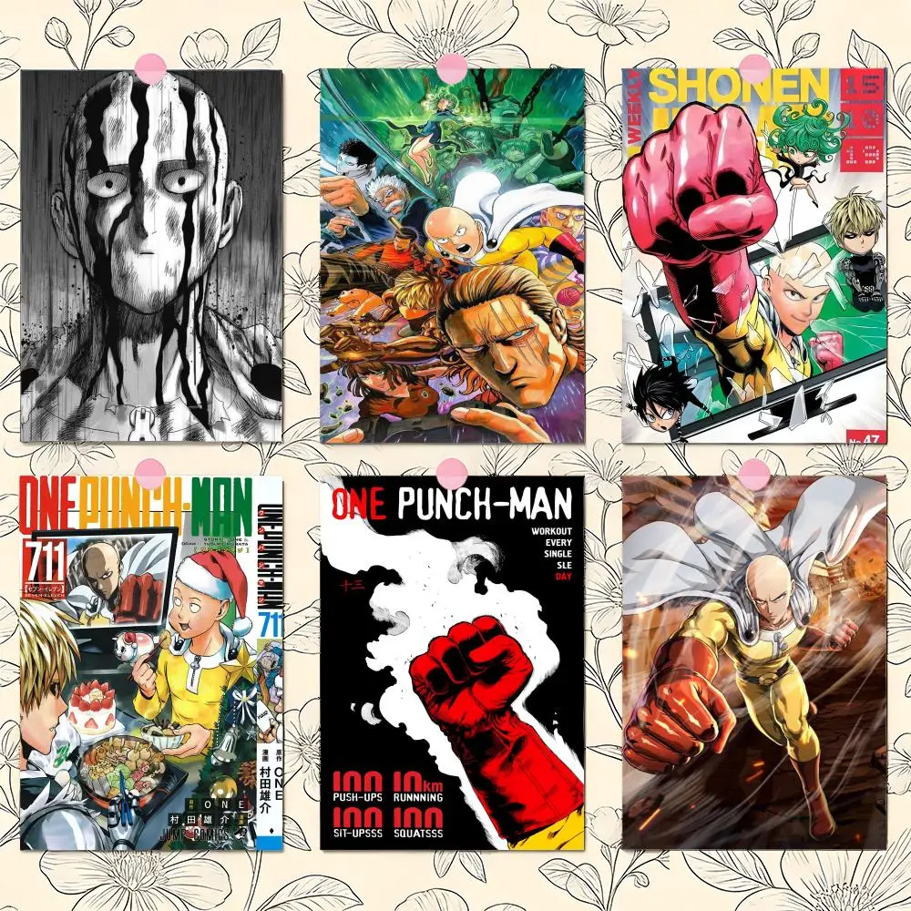O-One P-Punch Man Anime-Poster, Premium-Wandaufkleber aus PP – zum Abziehen und Aufkleben, HD-Druck, wasserfeste Heimdekoration