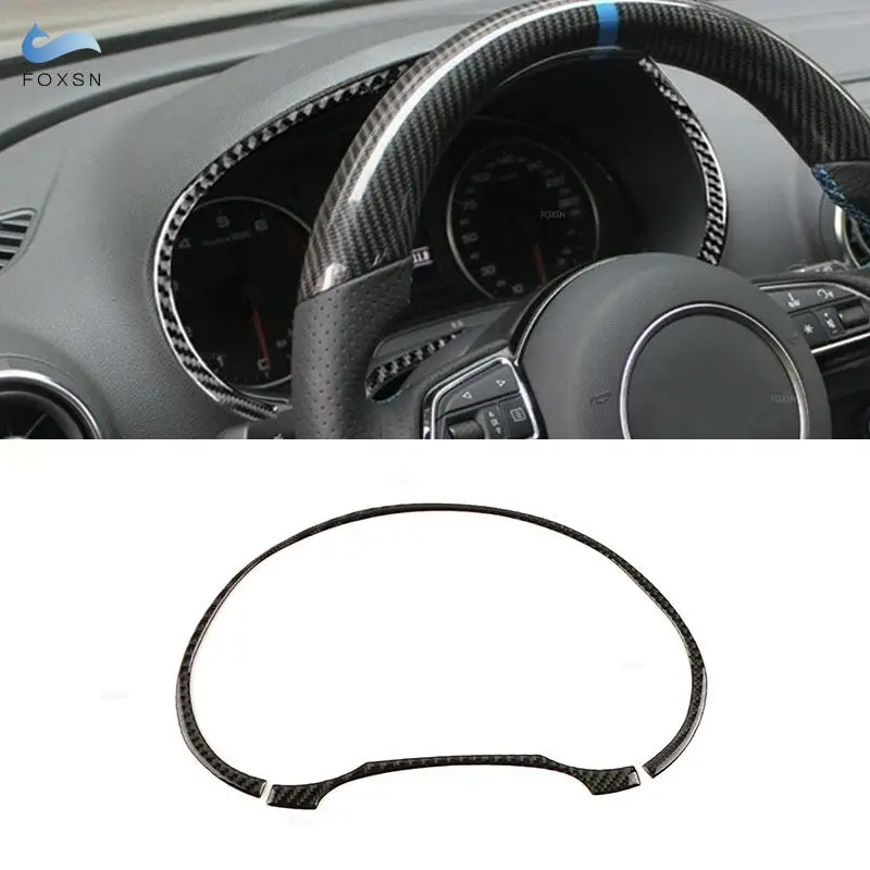 For A3 S3 RS3 8V 2013 2014 2015 2016 2017 2018 2019 Carbon Fiber Car Dashboard Panel Speedometer Frame Surround Stickers Trim