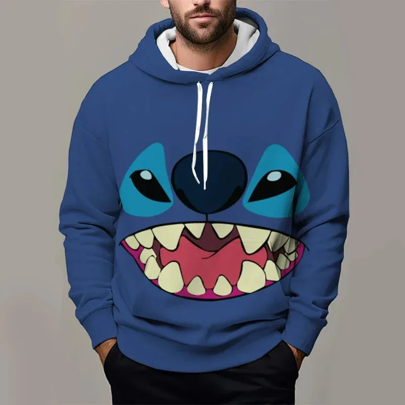 

Disney Boys Girls Hoodies Lilo and Stitch Mens Hoodies 3D Printed Oversized Pullover Fashion Mens Hoodies Casual Menswear