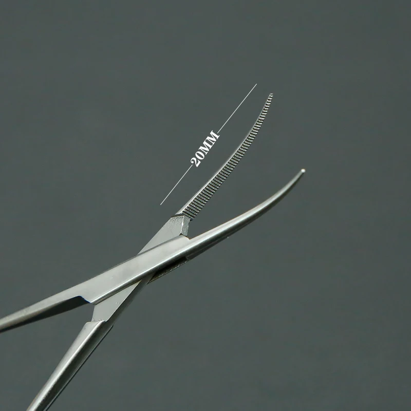 Braçadeira hemostática fina do saco plástico do olho, Micro-vascular, pálpebra dobro do cotovelo, braçadeira gorda de aço inoxidável, 12.5cm