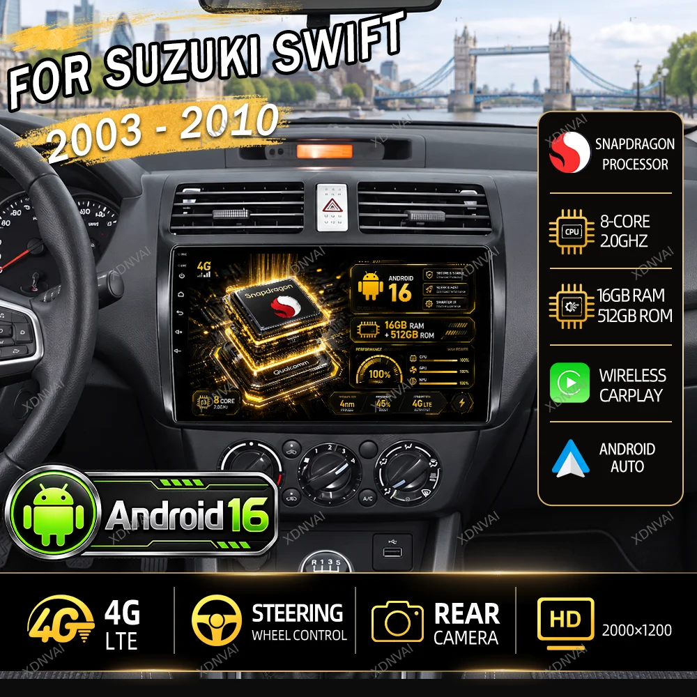 Android 16 Multimedia  Car Radio Video Player For Suzuki Swift 2003 - 2006 2007 2008 2009 2010 Navigation Head Unit Stereo GPS