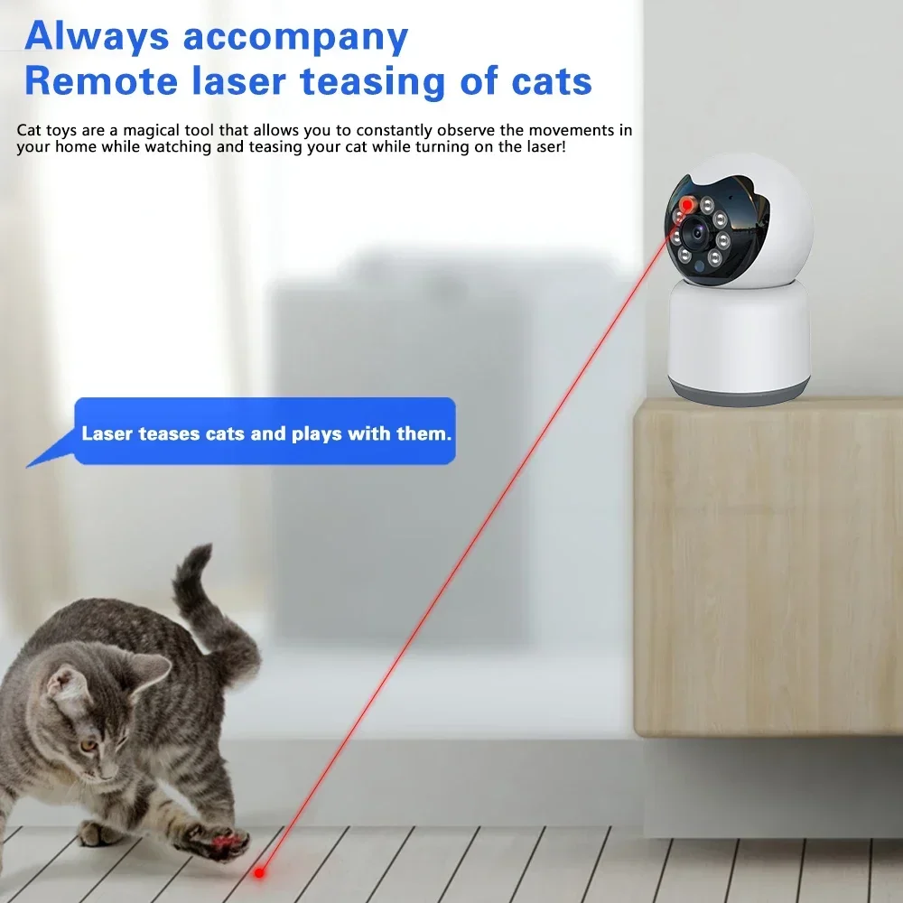 Cámara inalámbrica para gatos de 5MP con Tuya Smart Home, WiFi, vigilancia inalámbrica, cámara PTZ, Monitor de seguridad para bebés, seguimiento automático