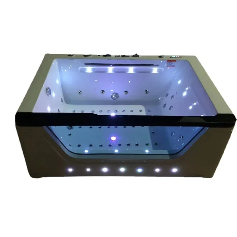 

Massage double bathtub can be added with constant temperature lanterns bubble three-sided skirt SPA bubble bath tub